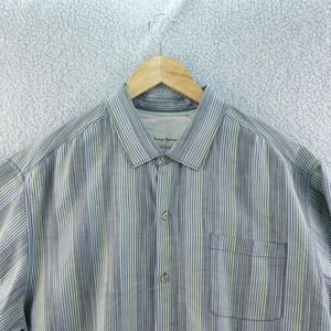 Tommy Bahama Mens XL 100% Silk Striped Button Up Short Sleeve Shirt Camp Outdoor